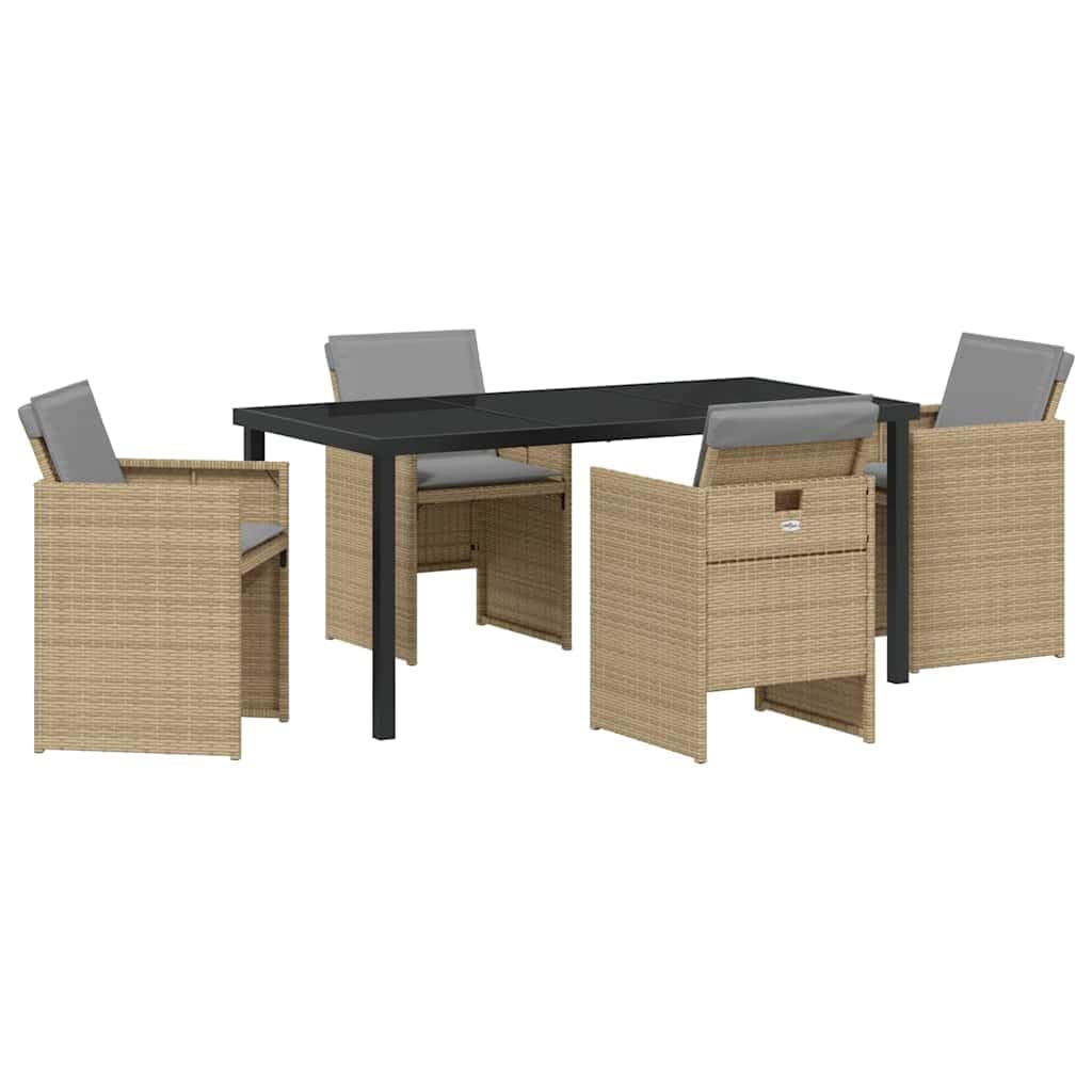 Ensemble de jardin avec coussin beige résistant aux UV pour éliminer la corvée d'entretien