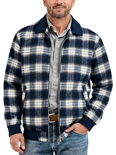 HOTake Bomber Jackets for Men Flannel Jacket Chamarras Para Hombre Large Dark Navy Blue