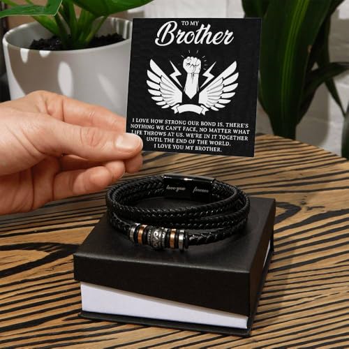 Image of To My Brother Bracelet, Bracelet for Brother from Sister, Gifts from Mom and Dad, Birthday Gift with Message Card and Box