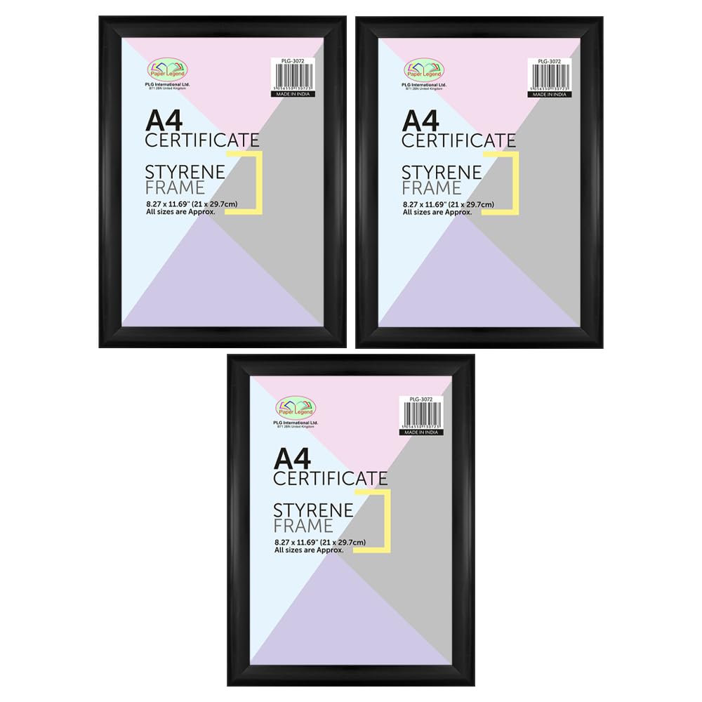 Jms We Create Smile Black - Photo Frame Styerene Front A4 Picture Frame, 21X30cm Photo Frame - Set Of 3