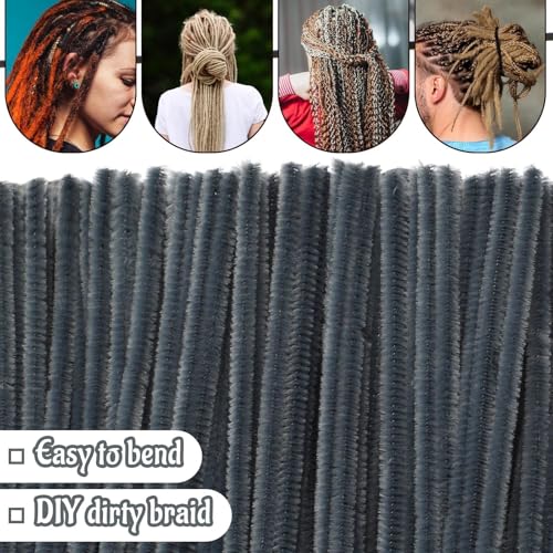 Image of Mnuizu 200Pcs Pipe Cleaners, Chenille Stems Pipe Cleaner Fuzzy Sticks Craft | Pipe Cleaners for Flowers Making, Craft Chenille Stems Bulk for Art and Craft Projects and Home Decorations, Grey