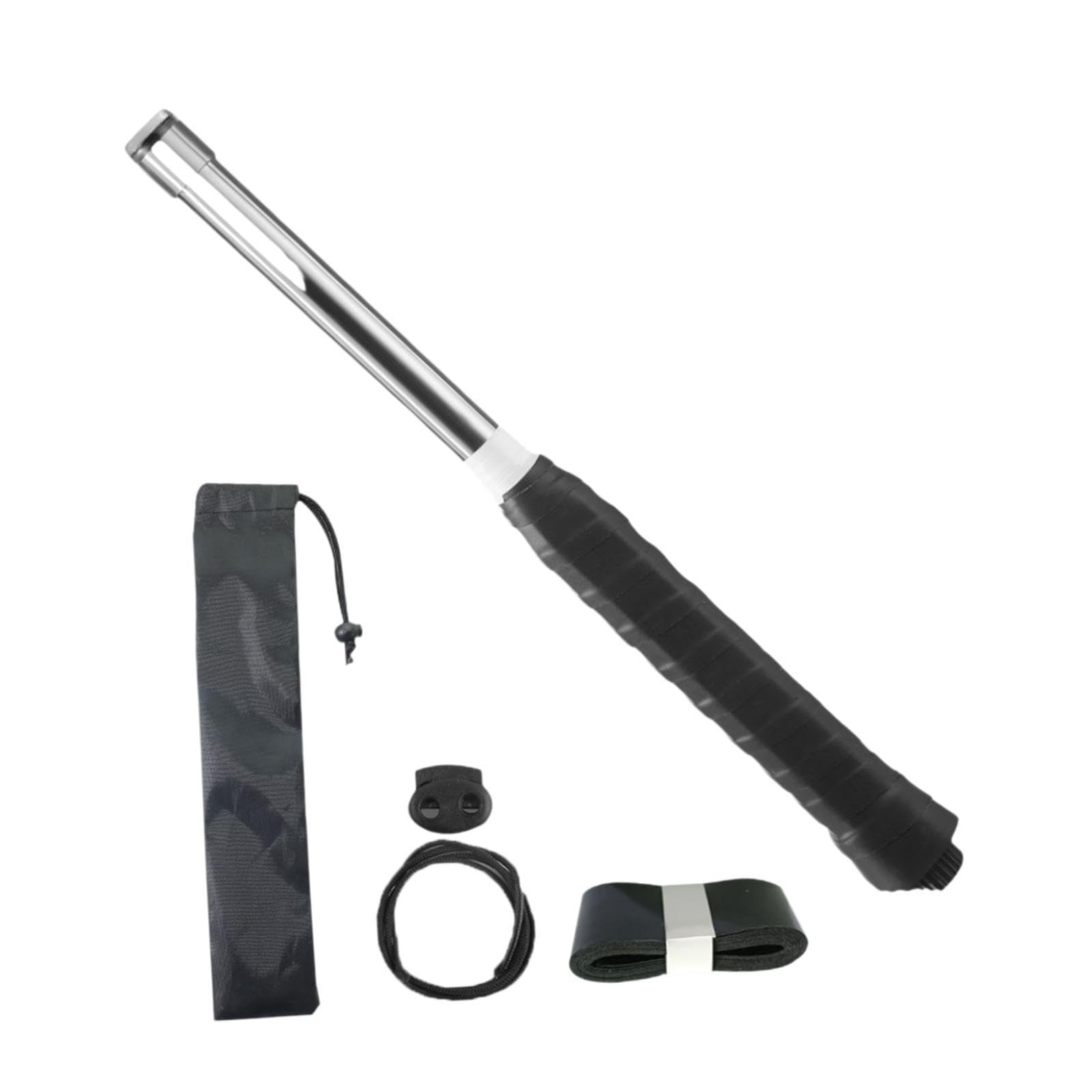 Vaveren Badminton Racket Swing Stick Badminton Swing Training Aid, with Anti Drop Lanyard, Auxiliary Tool for Beginner Gardens, Black