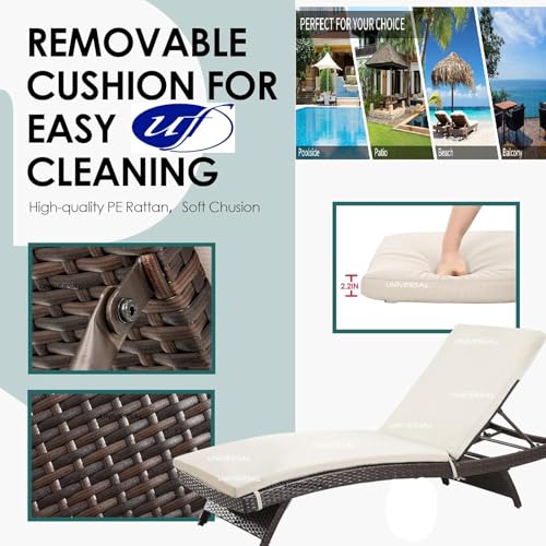 Image of UF Sun Lounger | Set of 2 (Black) | Adjustable Outdoor Chaise Recliners with Matching Patio Coffee Table |Perfect for Terrace Garden Poolside Relaxation| Strong Weather-Resistant