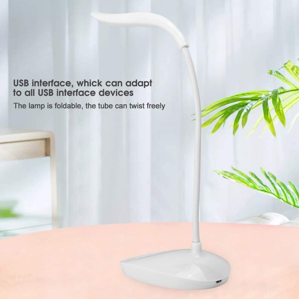 Lampe Bureau Lampe de Bureau Lampe de Lecture Lampe De Bureau LED Lampe De Table Rechargeable USB Lampe De Bureau Pliable pour Bureau À Domicile 360 Degrés Réglable Lampe de Travail (Color : Bianco)