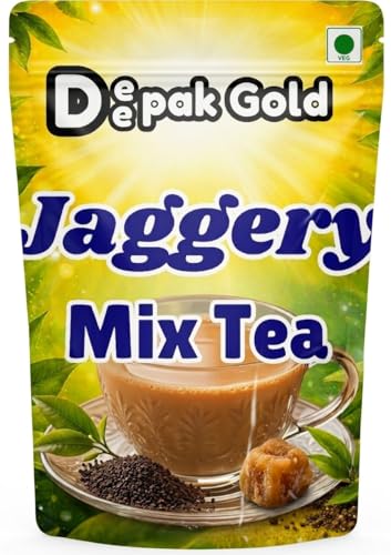 Image of Deepak Gold Premium Jaggery Mix Tea 450g | Traditional Gud Chai | Natural Sweetness | Strong & Aromatic | Resealable Zip Pack