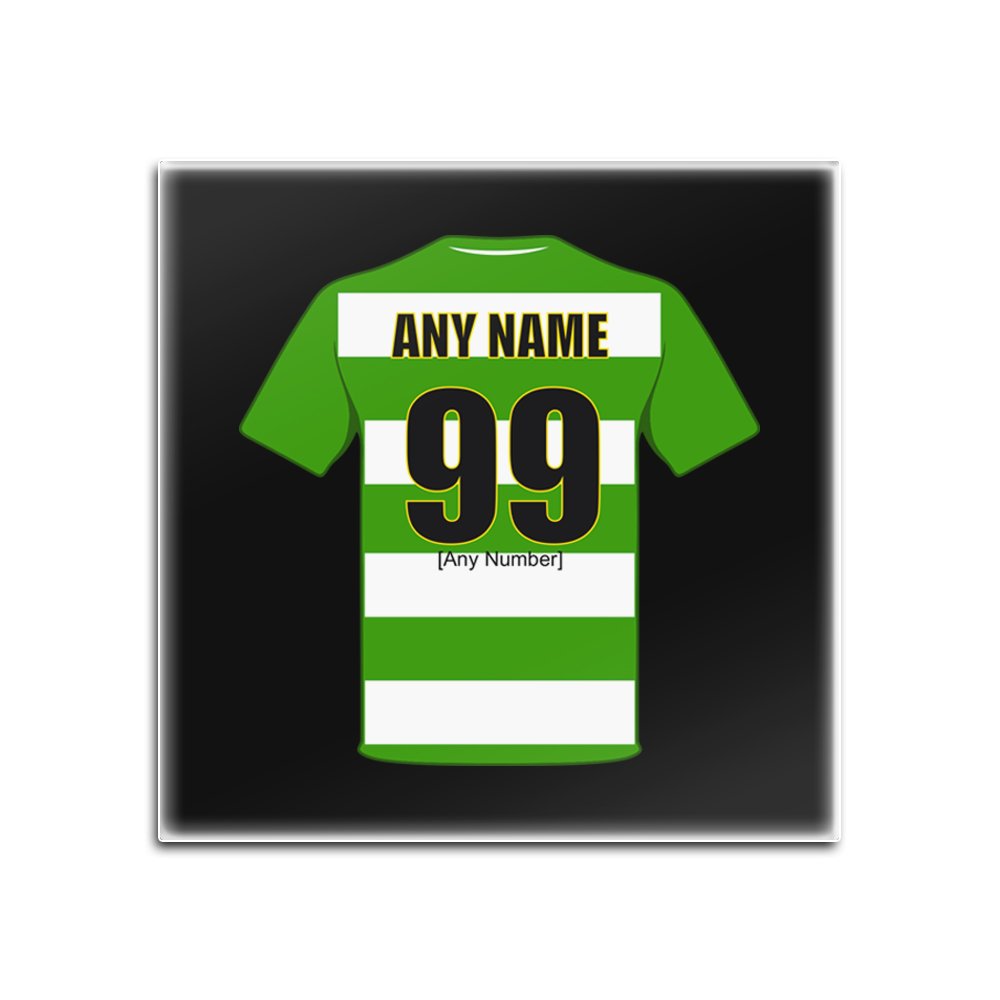 Unigift Black Personalised Gift - Yeovil Town Square Glass Coaster (Football Club Design Theme, Colour Options) - Any Name/Message On Your Unique Mat Pad - The Glovers
