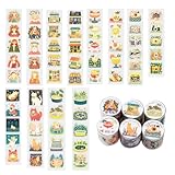 Kigofora コラージュ 余暇の日常 シール 半透明 防水 PET 大容量 6巻 抜き おしゃれ コラージュ 素材 少女、飲み物、花屋、猫、カメラ、プール フレークシール 4CM幅×2M長 DIY 貼り 手作り 女子 手帳 ステッカー （夏の素材ステッカー ）