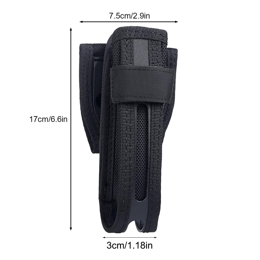 MiOYOOW Porta Manganello, Baton Pouch Telescopico per Torcia Elettrica Girevole a 360°, Sgancio Rapido, Fondine per Bastone Portatile per Caccia, Campeggio, Pesca