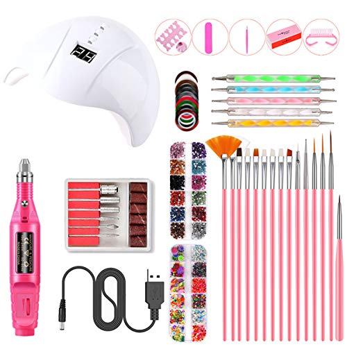 FAMKIT Nail Dryer Light 36W Manicure Set Electric Nail Drill Nail File Brushes Nail Art Tools Set