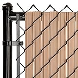 SoliTube Slat Made in America Privacy Inserts for Chain-Link Fence, Double-Wall Vertical Bottom-Locking Slats with Wings for 6' Fence Height (Beige)