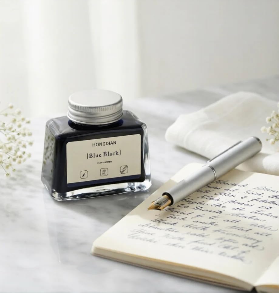 Image of HONGDIAN, Ink Bottle - Non Carbon | Blue Black | 60ml Premium Writing Ink.