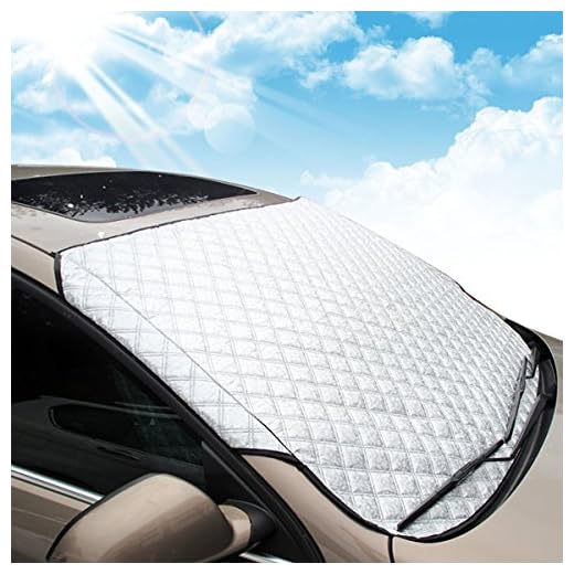 MATCC Windshield Snow Cover 4Layers Frost Ice Windshield Snow Ice Protector Window Outside Cover Shade Winter Snow Removal Waterproof Cover for All Weather Protection Most Cars Vehicle SUV Jeep