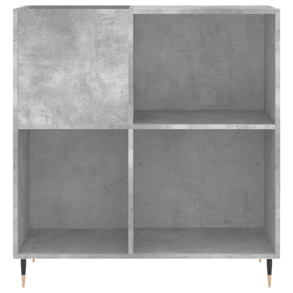 vidaXL Armoire à Disques, Support de Tourne-Disque, Armoire Latérale avec Rangement, Buffet de Salon, Moderne, Gris Béton Bois d'Ingénierie