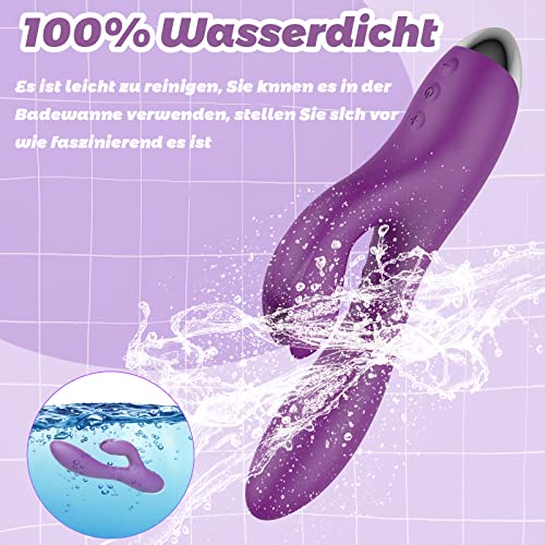 G-spot vibratoren, siliconen konijnenvibrators voor clitoris en G-spot met stootfunctie en 10 vibratiemodi, seksspeelgoed voor vrouwen - Afbeelding 7