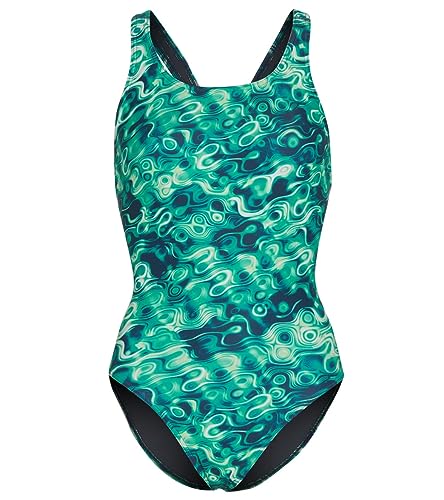 Essential Solid Wide Strap One Piece Swimsuit – Girl’s Athletic Training Bathing Suit, Full Coverage, UPF 50+, Lined