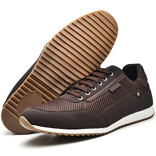 Sapatênis Sapato Casual Com Relógio e Carteira Masculino JUILLI R1100DB Tamanho:40;cor:Marrom;gênero