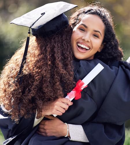 2025 Graduation Gifts for Her/Girls/Women, Tiny Gemstone Graduation Bracelet with Unique Cap Gift Box2