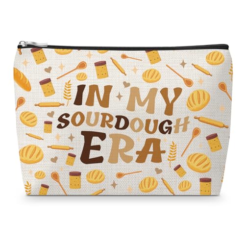 Sourdough Baker Gifts Makeup Bag Pastry Chef Gifts for Women Bread Maker Gift Bread Lover Present Sourdough Lover Gift Christmas Birthday Mothers Day Present for Mom Aunt Wife Zipper Pouch