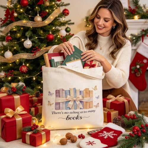 yuboo Canvas Tote Bag Book Lovers Gifts, Fall Christmas Gift for Women - image 2