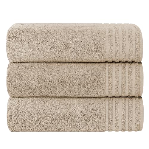 Olivia Rocco Monaco 3 Pack Bath Sheets Highly Absorbent Premium Quality 100% Cotton Large Towel Set Extra Soft Quick Dry Large Towels Bath Sheet 500 GSM Washable Towels, Mink Olivia Rocco Monaco 3 Pack Bath Sheets Highly Absorbent Premium Quality 100% Cotton Large Towel Set Extra Soft Quick Dry Large Towels Bath Sheet 500 GSM Washable Towels, Mink