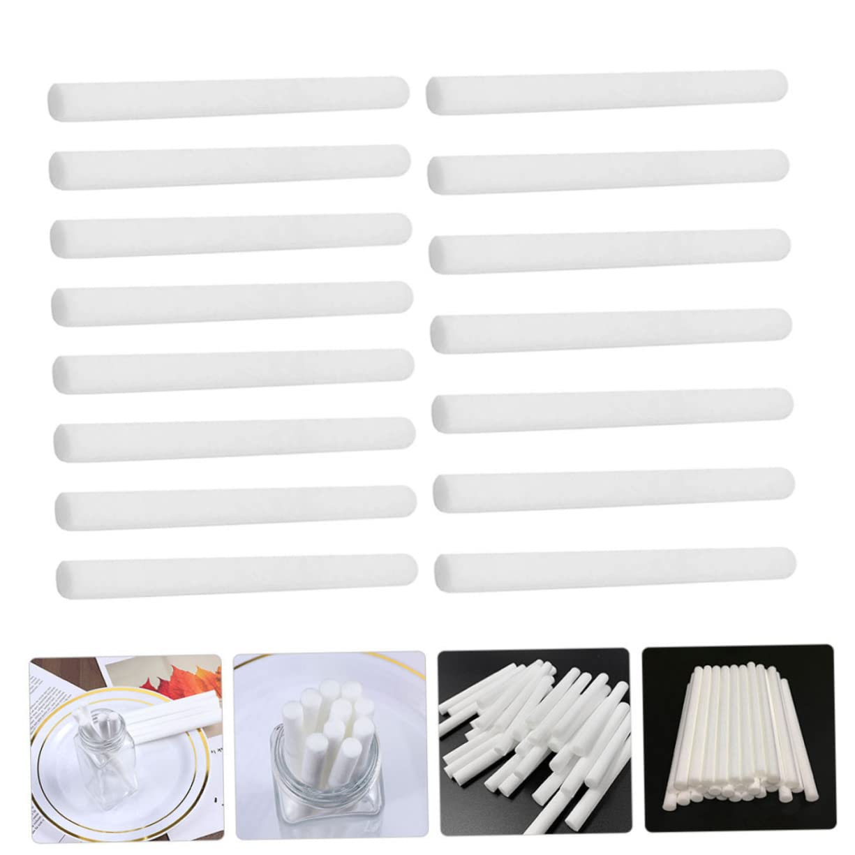 POPETPOP Bastoncini Diffusori di Profumo in Fibra di Cotone 15 Pezzi, Accessori per Aromaterapia per Diffusori di Aromi, Piccoli e Portatili per Viaggi, Casa, Bagno e Meditazione