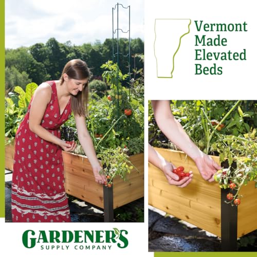 Gardener's Supply Company Elevated Cedar Raised Garden Bed | 2' x 8' Heavy Duty Standing Planter Box with Aluminum Corners for Outdoor Plants Vegetables Flowers | Perfect for Patio & Backyard