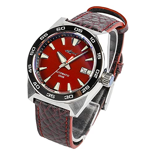 Image of Heimdallr Diver Watch for Men Stainless Steel Japan NH35A Automatic Men's Wristwatch with Leather Strap and Sapphire Crystal Watches Super C3 Luminous 20ATM Water Resistance
