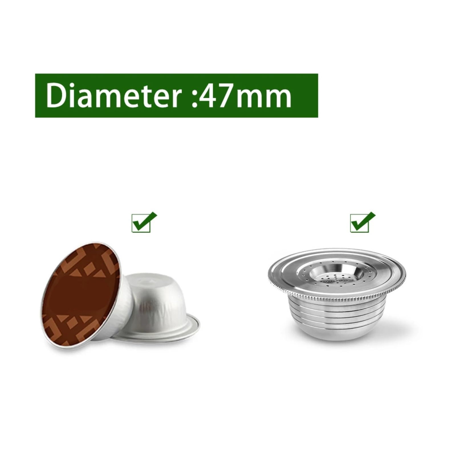 Cápsulas De Café De Acero Inoxidable Reutilizable For Cafetera, Cápsulas Recargables(2PCS)