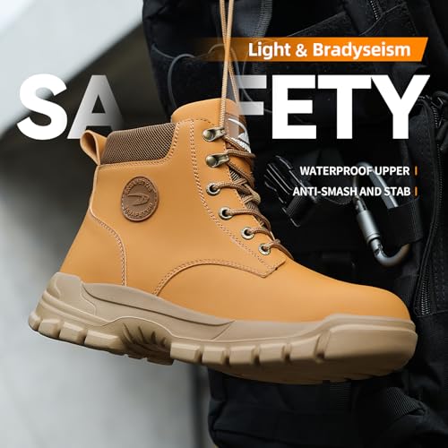 Welding Work Boots, Slip-On Steel Toe Safety Shoes Comfortable and Sturdy Work Boots Puncture Resistant, Men's Shoes2