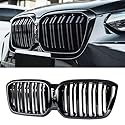YIUBCZOQI G01 G02 Kühlergrill für BMW X3 X4 G01 G02 Nieren Schwarz LCI Facelift X3 X4 Grill Schwarzer Glanz Doppelsteg Grill 2022 2023 2024