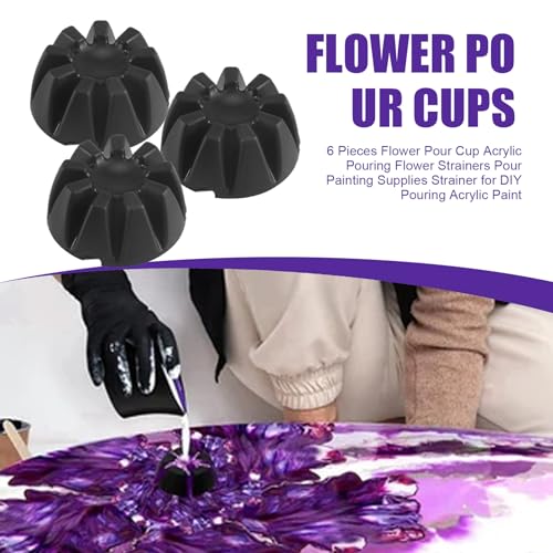 Geieold 6 StüCk GießBecher Acryl GießEn Blumensiebe GießEn MalzubehöR Sieb für DIY GießEn Acrylfarbe