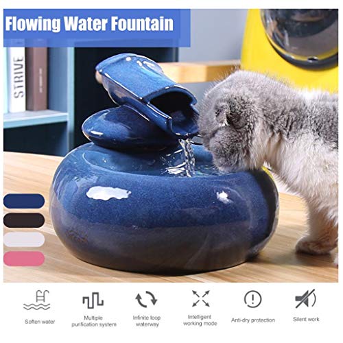 Pet Fountain Small Automatic Water Drinker Feeder voor Hond Cat Ceramic Pet Water Drinker Accessoires voor fonteinfonteinen in de tuin (Color : Black) - Image 5