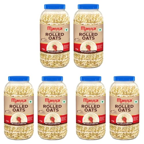 Image of Manna Rolled Oats 2kg | Gluten Free | Traditional Oats | Diabetic Friendly | Wholegrain 1kg (Pack of 6)