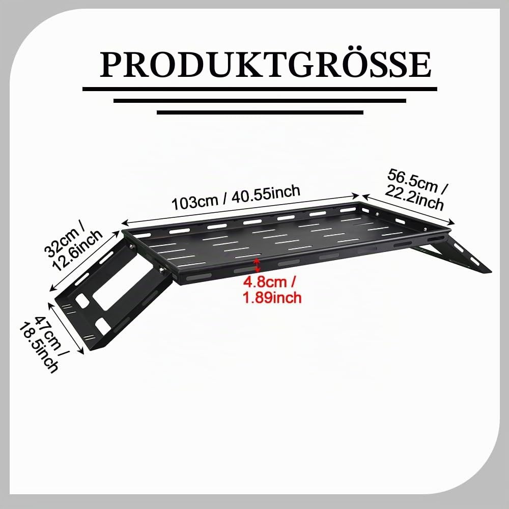 JSCARLIFE Heckklappen-Kofferraum-Gepäckträgerkorb-Ablage für Wrangler JK JL 4-Türer Hardtops, robuster Stahl-Innenraum-Organizer mit 136 kg Kapazität – einfache Montage (für 2007-2025 J-eep Wrangler