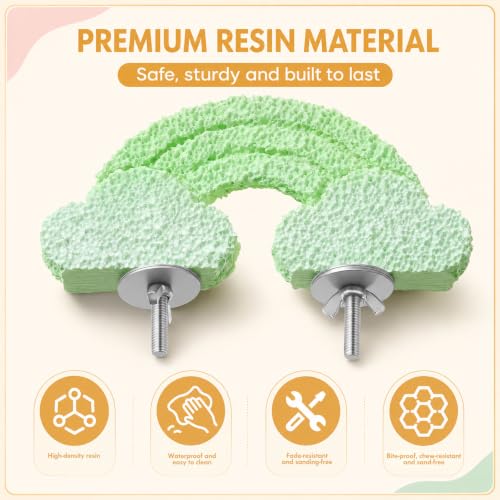 Image of Novabright 3 Pack Bird Beak Grinding Stone Cloud Shaped Bird Perch 6.1 x 2.9 Inch Washable Birds Cage Accessories Parakeet Perches Replacement of Natural Wood Perches for Budgies Cockatiels Conures