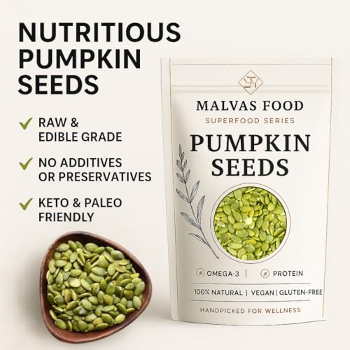 Image of Malvas Food Pumpkin Seeds 200 gm (Pack of 1) | 100% Natural Seeds for Eating | Healthy Snack for Weight Management | Protein - Rich Superfood Diet Food | Raw & Premium Pumpkin Seed
