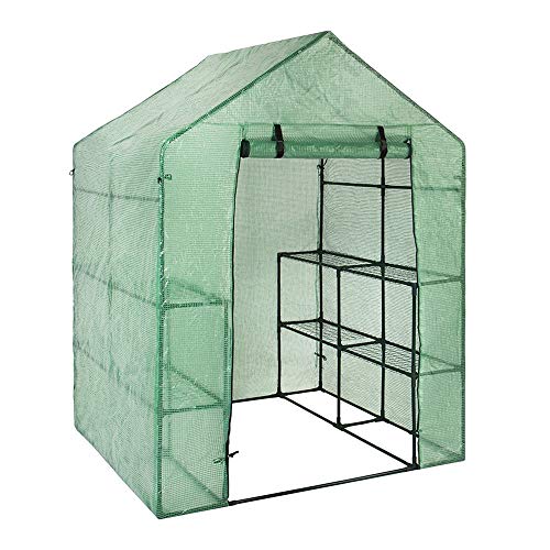 QWERTOUY Portable Plastic Garden Greenhouse Cover For 2 Layer Mini Walk In Greenhouse Outdoor Protect Plants Flowers (no Iron Stand)