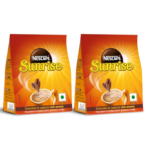 Image of Sunrise Instant Coffee Powder|Strong Taste For The Perfect Start To Your Day|Coffee Chicory-Mix|200g, Stabilo Pack (Pack of 2), Packet