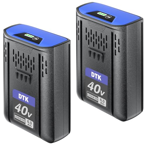DTK Replacement for Kobalt 40V Battery 6000mAh KPM1040A-03, KM-1640-06, KM 4040-06, Cordless Power Tool Batteries 2 Packs