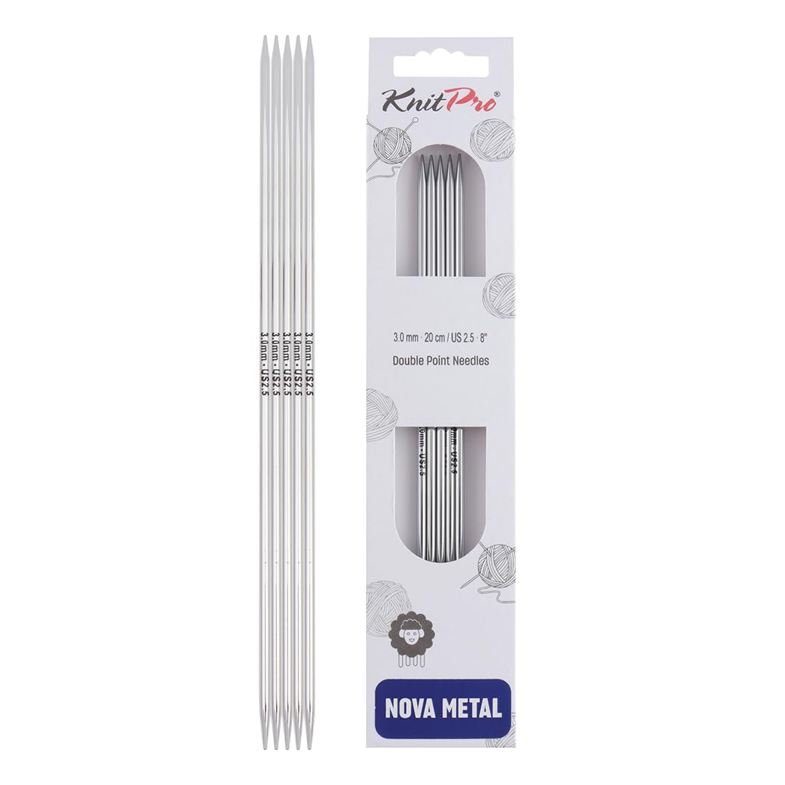 KnitPro Nova Double Pointed Needles 8" (20cm) | 3.00mm
