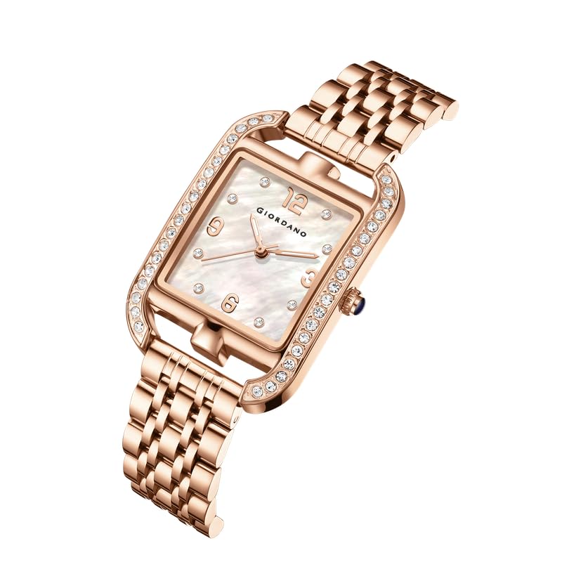 Image of Giordano Analog Watch for Women- Stylish Dial with Crystal Accents, Metal Strap, Quartz Movement - Elegant Accessory for Special Occasions - GZ-60108