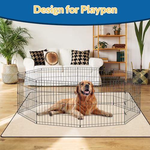 Image of 165cm x 122cm Washable Pee Pads for Dogs Beige Thick Reusable Puppy Pads Strong Absorbing Leak-Proof Dog Whelping Mats Chew-Proof Non-Slip Dog Playpen Pads