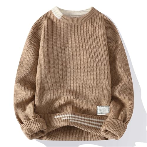 Men Vintage Twist Sweater O-Neck Male Knitted Pullovers Loose Harajuku Mens Casual Sweaters4