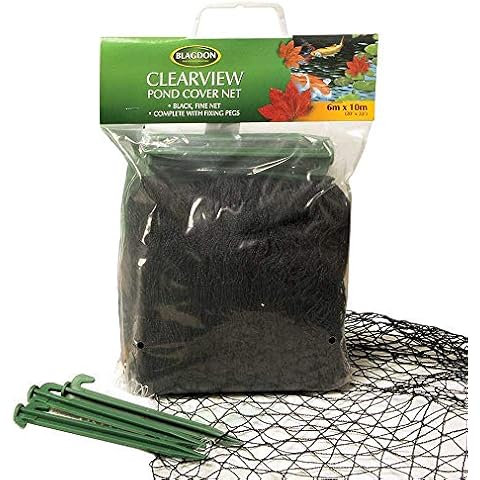Blagdon 1022422 Clearview - Teichabdecknetz, schützen Sie Ihren Teich vor Vögeln, Katzen und anderen Raubtieren. Starkes Doppelgeflecht, 10 x 6 Meter, Schwarz Cover