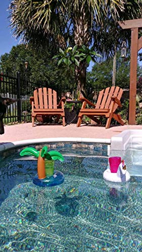 DMAR Getränkehalter Pool, Mini Aufblasbare Getränkehalter mit Reparaturflicken, 5 Stück Flamingo Einhorn, Aufblasbare Schwimmend