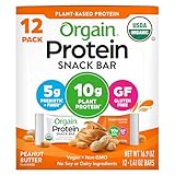 Orgain Organic Plant Based Protein Bar, Peanut Butter - Vegan, Gluten Free, Non Dairy, Soy Free, Lactose Free, Kosher, Non-GMO, 1.41 Ounce, 12 Count