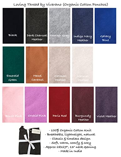 Women's Sweater Knit Poncho Pullover Wrap Organic Cotton - Loving Thread3