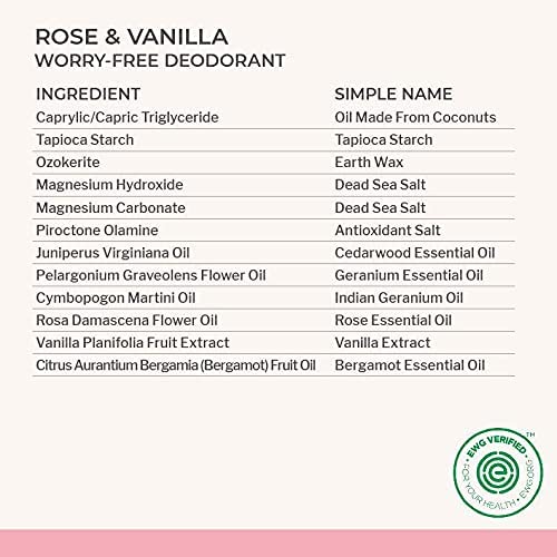 Each & Every 2-Pack, Natural Aluminum-Free Deodorant for Sensitive Skin Made with Essential Oils, Plant-Based Packaging, 2.5 Oz.(Lavender & Lemon, Rose & Vanilla)