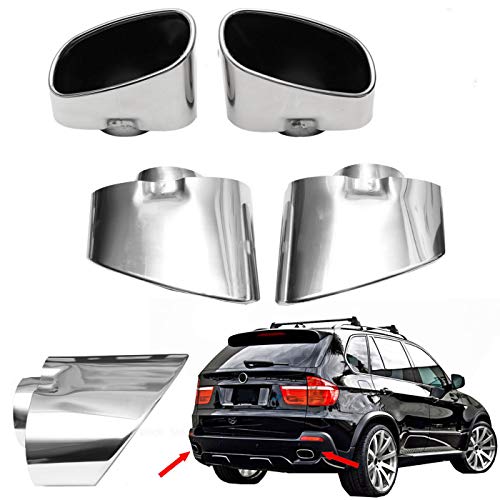 Double Embout Tuyau De Sortie Pot D'échappement Acier Inoxydable Compatible avec BMW
