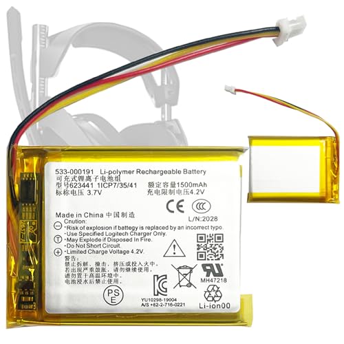 Aousavo Batería de repuesto 623441 533 000169 533 000191 compatible con auriculares inalámbricos Astro A50 A20